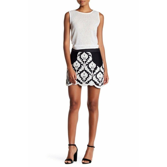 Endless Rose Dresses & Skirts - Endless Rose Mesh Scallop Embroidered Mini Skirt